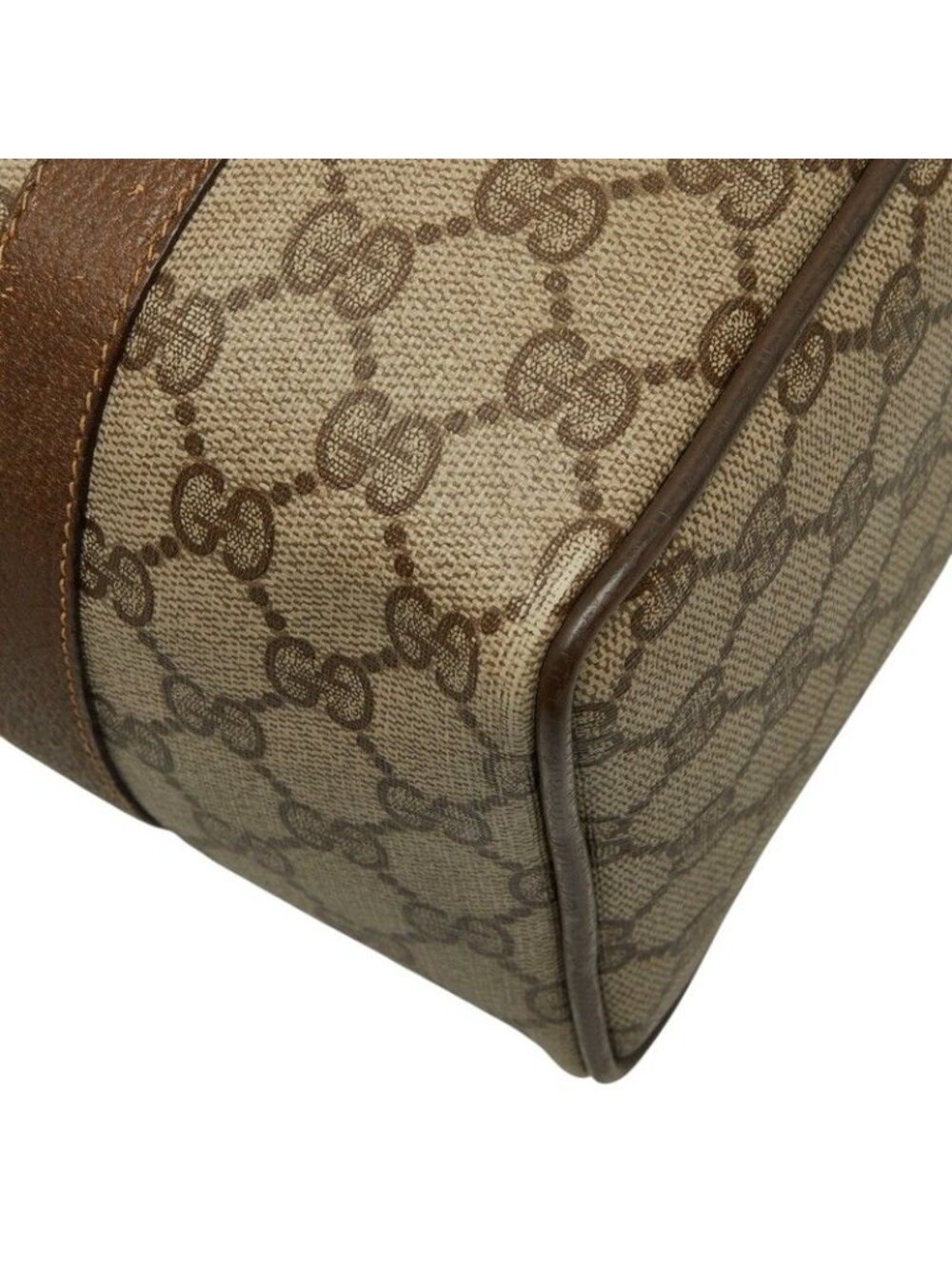 Gucci Vintage Sherry Line GG Supreme Mini Boston Bag Beige Leather - Picture 6 of 10